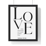 Faith Culture - Love One Another - John 13:34 - Christian Wall Art 11″ x 14″ Black