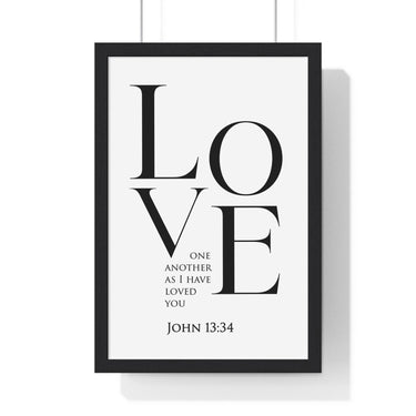 Faith Culture - Love One Another - John 13:34 - Christian Wall Art 12″ x 18″ Black