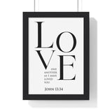 Faith Culture - Love One Another - John 13:34 - Christian Wall Art 8" x 11" Black