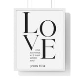Faith Culture - Love One Another - John 13:34 - Christian Wall Art 16" x 20" White