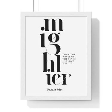 Faith Culture - Majesty and Strength - Psalm 93:4 - Christian Wall Art 11″ x 14″ White