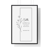 Faith Culture - Mountain Mover - Matthew 17:20 - Christian Wall Art 24″ x 36″ Black