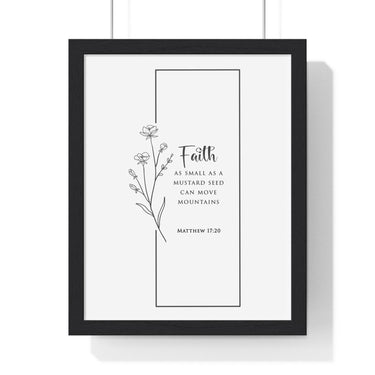 Faith Culture - Mountain Mover - Matthew 17:20 - Christian Wall Art 11″ x 14″ Black