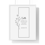 Faith Culture - Mountain Mover - Matthew 17:20 - Christian Wall Art 18″ x 24″ White