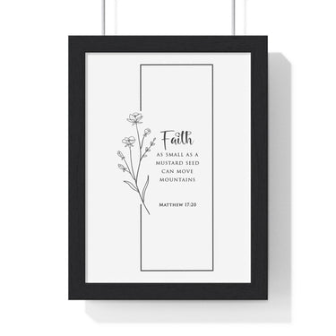 Faith Culture - Mountain Mover - Matthew 17:20 - Christian Wall Art 8" x 11" Black