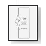 Faith Culture - Mountain Mover - Matthew 17:20 - Christian Wall Art 16" x 20" Black