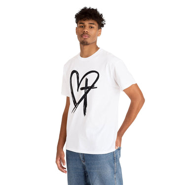 My Heart and the Cross Unisex Heavy Cotton Tee White