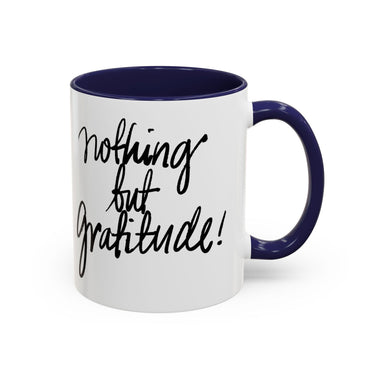 Faith Culture - Nothing But Gratitude Christian Thanksgiving Accent Coffee Mug, 11oz and 15oz 11oz Navy