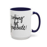 Faith Culture - Nothing But Gratitude Christian Thanksgiving Accent Coffee Mug, 11oz and 15oz 15oz Navy