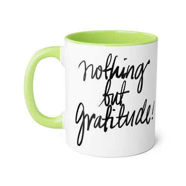 Faith Culture - Nothing but Gratitude - Christian Thanksgiving Accent Mug, 11oz Light Green 11oz