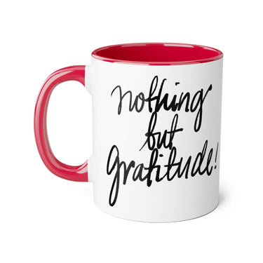 Faith Culture - Nothing but Gratitude - Christian Thanksgiving Accent Mug, 11oz Red 11oz