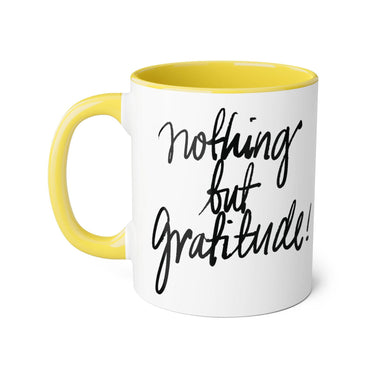 Faith Culture - Nothing but Gratitude - Christian Thanksgiving Accent Mug, 11oz Yellow 11oz
