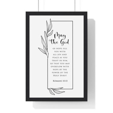 Faith Culture - Overflowing Hope - Romans 15:13 - Christian Wall Art 12″ x 18″ Black