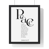 Faith Culture - Peace Be With You - John 14:27 - Christian Wall Art 11″ x 14″ Black