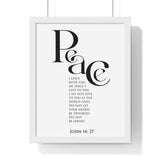 Faith Culture - Peace Be With You - John 14:27 - Christian Wall Art 11″ x 14″ White