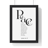 Faith Culture - Peace Be With You - John 14:27 - Christian Wall Art 8" x 11" Black