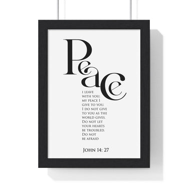 Faith Culture - Peace Be With You - John 14:27 - Christian Wall Art 8" x 11" Black