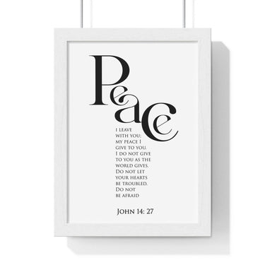 Faith Culture - Peace Be With You - John 14:27 - Christian Wall Art 8" x 11" White