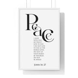 Faith Culture - Peace Be With You - John 14:27 - Christian Wall Art 20" x 30" White