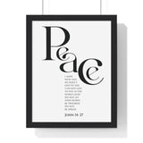 Faith Culture - "Peace I Leave with You" - John 14:27 Christian Vertical Framed Wall Art 11″ x 14″ Black
