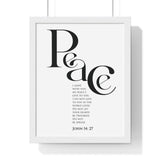 Faith Culture - "Peace I Leave with You" - John 14:27 Christian Vertical Framed Wall Art 11″ x 14″ White