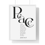 Faith Culture - "Peace I Leave with You" - John 14:27 Christian Vertical Framed Wall Art 18″ x 24″ White