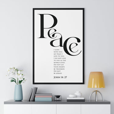 Faith Culture - "Peace I Leave with You" - John 14:27 Christian Vertical Framed Wall Art