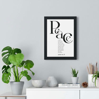 Faith Culture - "Peace I Leave with You" - John 14:27 Christian Vertical Framed Wall Art