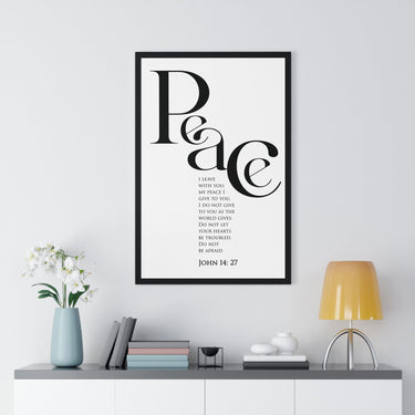 Faith Culture - "Peace I Leave with You" - John 14:27 Christian Vertical Framed Wall Art