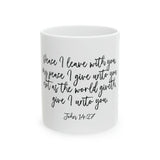 Faith Culture - Peace I leave With You - John 14:27 Christian Ceramic Mug, 11oz 11oz