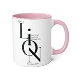 Faith Culture - Proverbs 30:30 - Christian Accent Coffee Mug (11oz) Pink 11oz