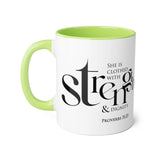 Faith Culture - Proverbs 31:25 - Christian Accent Coffee Mug (11oz)
