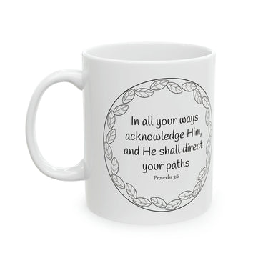 Faith Culture - Proverbs 3:5-6 - Christian Ceramic Coffee Mug, 11oz