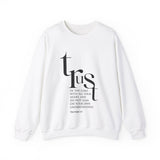 Faith Culture - Proverbs 3:5 - Christian Unisex Heavy Blendâ„¢ Crewneck Sweatshirt White