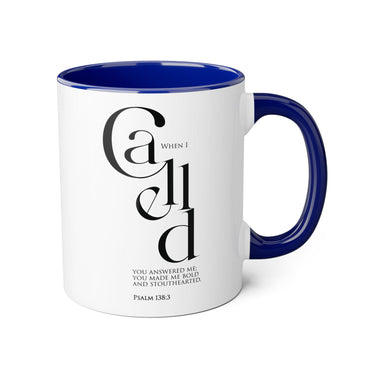 Faith Culture - Psalm 138:3 - Christian Accent Coffee Mug (11oz) Blue 11oz