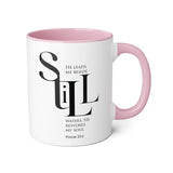 Faith Culture - Psalm 23:2 - Christian Accent Coffee Mug (11oz) Pink 11oz