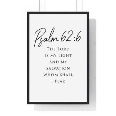 Faith Culture - Rock of Salvation - Psalm 62:6 - Christian Wall Art 20" x 30" Black