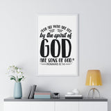 Faith Culture - Romans 8:14 - All Who Are Led by the Spirit of God Are Sons of God - Christian Vertical Framed Wall Art 20" x 30" White