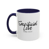 Faith Culture - Sacrificial Love - John 15:13 Christian Coffee Mug 11oz Navy