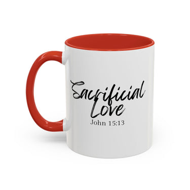 Faith Culture - Sacrificial Love - John 15:13 Christian Coffee Mug 11oz Red