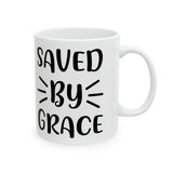 Faith Culture - Saved By Grace- Christian Ceramic Coffee Mug, 11oz