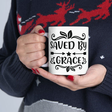 Faith Culture - Saved By Grace - Christian Coffee Ceramic Mug 11oz 11oz