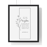 Faith Culture - Seek First - Matthew 6:33 - Christian Wall Art 16" x 20" Black