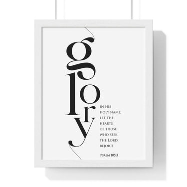 Faith Culture - Seek His Presence - Psalm 105:3 - Christian Wall Art 11″ x 14″ White