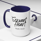 Faith Culture - Servant Heart - Mark 10:45 Christian Coffee Mug 15oz Navy