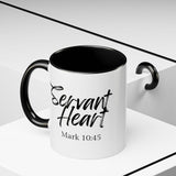 Faith Culture - Servant Heart - Mark 10:45 Christian Coffee Mug 11oz Black
