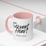 Faith Culture - Servant Heart - Mark 10:45 Christian Coffee Mug 11oz Pink