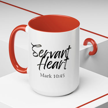 Faith Culture - Servant Heart - Mark 10:45 Christian Coffee Mug 15oz Red