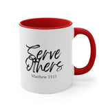 Faith Culture - Serve Others - Matthew 23:11 Christian Accent Coffee Mug 11oz Red