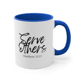 Faith Culture - Serve Others - Matthew 23:11 Christian Accent Coffee Mug 11oz Blue